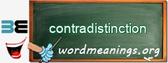 WordMeaning blackboard for contradistinction